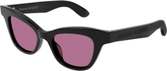 Alexander McQueen AM0381S 002 Womens Sunglasses Black Size 47 - Free RX Lenses - Free RX Lenses