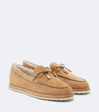 Tod's Gommino shearling-lined suede boat shoes