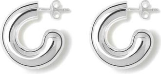 LIÉ STUDIO Rose Hoop Earrings in Silver at Nordstrom