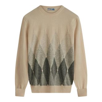 Ballantyne Round-neck Truien - Heren - Ronde hals truien - Beige - M - Truien & Vesten