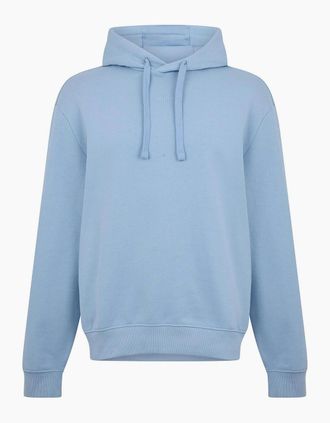HUGO BOSS Mens Terry Relaxed Fit Hoodie With Logo Print - Navy - Size: 34