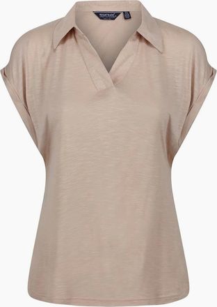 Regatta Womens Collared Neck Short Sleeve Polo Shirt - Cream - Size: 16