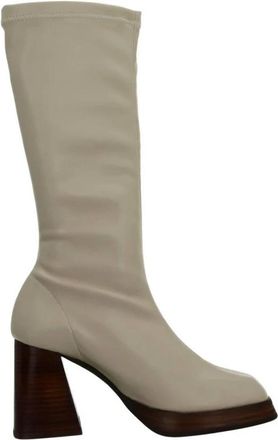 &Aacute;ngel Alarc&oacute;n Stijlvolle enkellaarsjes in zwart - Dames - Laarzen met Hak - Beige - 38 EU - Schoenen