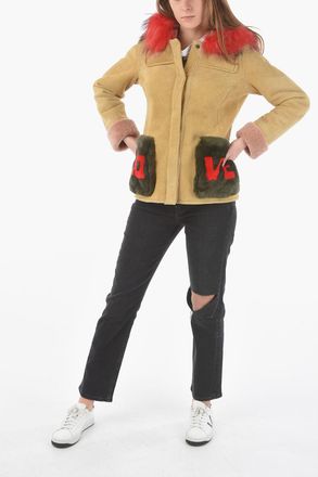 HISTORY REPEATS Shearling Jacket with Fur Pockets History Repeats
