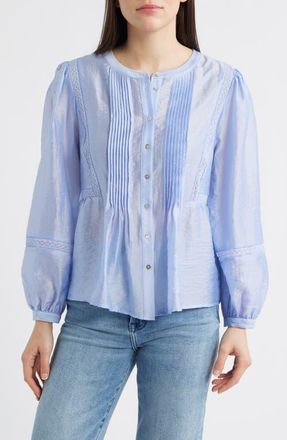 Vince Camuto Pintuck Taffeta Top in Cool Lavender at Nordstrom, Size Xx-Small