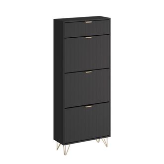 Vicco Zapatera Helge, Negro, 60 X 145 Cm 3 Compartimentos