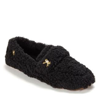 Dearfoams Madeline Luxe Teddy Loafer in Black at Nordstrom, Size X-Large M