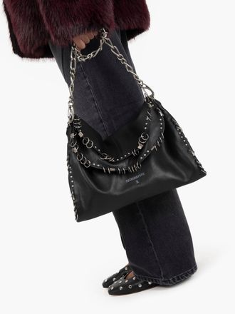 Patrizia Pepe Borsa Radical Boho con piercing nera