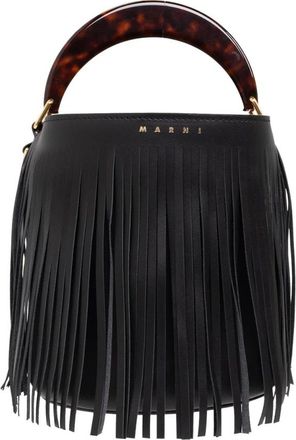 Marni Venice Fringed Bucket Bag - Dames - Handtassen - Zwart - ONE Size - Katoen - Tassen