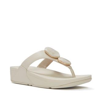 FitFlop Lulu Marbled-Stone Toe-Post in Paris Beige at Nordstrom, Size 11