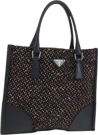 Prada Pre-owned Wollen Handtas - Dames - Vintage Handtas - Paars - ONE Size - Wol - Vintage