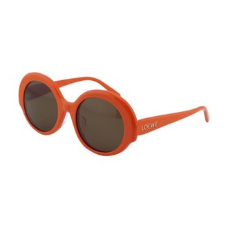 Loewe Ladies Black Round Sunglasses LW40135F 42E