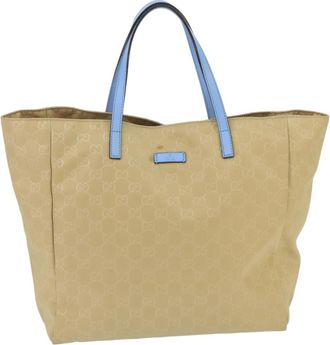 Gucci Beige Canvas Tote Bag (Pre-Owned)