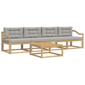 vidaXL Conjunto De Sof&aacute;s De Exterior 4 Pcs Blanco Y Gris Claro Vidaxl