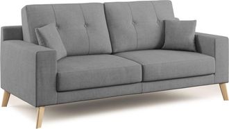 Divani.Store Danish Sof&aacute; Moderno De Tela Suave E Impermeable 146 Cm Gris