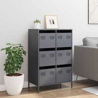 Berkfield Home Highboard Anthracite 68x39x101.5 cm Steel in Dark Grey