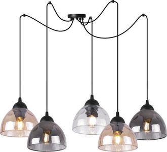 OEM L&aacute;mpara Colgante Ara&ntilde;a Venecia 5pln Pantallas Variadas E27