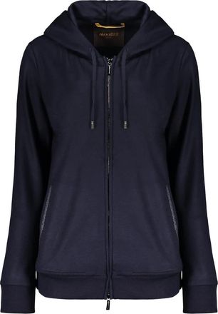 Moorer Zip-through Hoodie - Dames - Vesten met rits - Blauw - L - Wol - Hoodies & sweatvesten