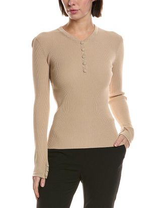 Proenza Schouler Isla Wool-Trim Henley Top
