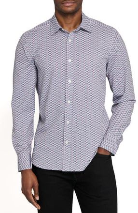 ConStruct Circle Duo Woven Long Sleeve Basic in White/red at Nordstrom, Size Xx-Large