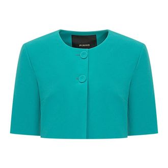 Pinko Light Jackets, female, Green, Size: 2XL Spencer Jacket
