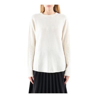 Semicouture Kasjmier Lange Mouw Ronde Hals Trui - Dames - Cashmere truien - Wit - L - Kasjmier - Truien & Vesten
