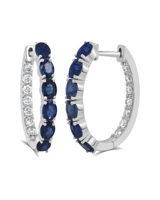 Sabrina Designs 14K 3.26 Ct. Tw. Diamond & Sapphire Hoops