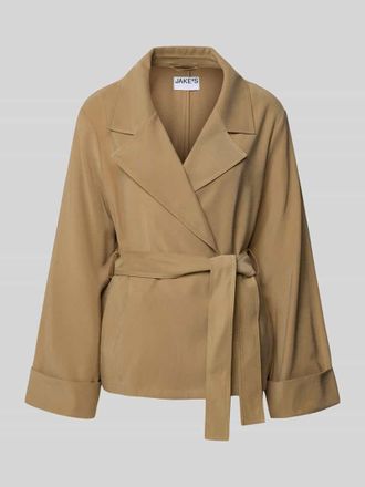 Jake*s Casual Trenchcoat aus reiner Viskose in Camel, Gr&ouml;&szlig;e 34