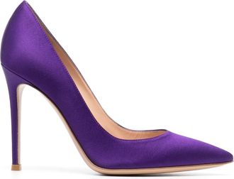 Gianvito Rossi Gianvito 105mm stiletto pumps - women - Calf Leather/Calf Leather/Satin - 37.5 - Purple
