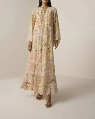 Hemant & Nandita Anah Maxi Dress In Peach