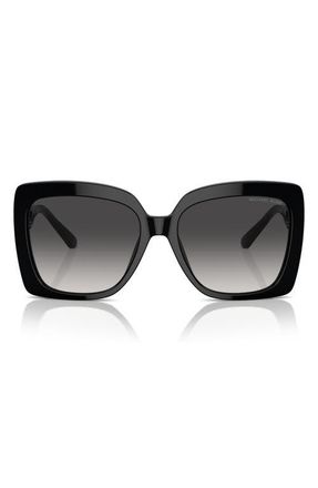 Michael Kors Nice 57mm Gradient Square Sunglasses in Black /Dark Grey Gradient at Nordstrom