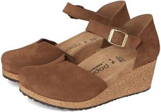 Birkenstock Papillio by Birkenstock Mary Wedge Sandal - Suede Womens Wedge Shoes Dark Tea : EU 42 (US Womens 11-11.5) Narrow