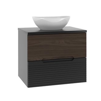 Petits Meubles Mueble lavabo estratificado Negro marr&oacute;n