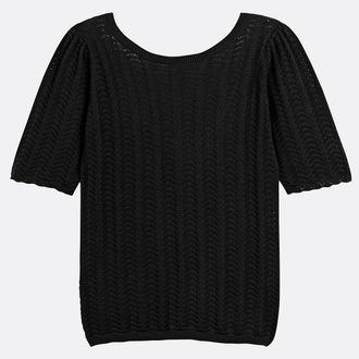 La Redoute Collections Trui in fijn tricot met ronde hals