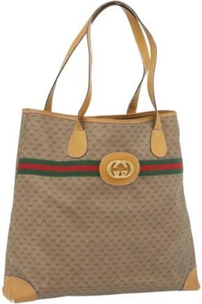 Gucci Pre-owned Tote Bag - unisex - Vintage Shopper - Bruin - ONE Size - Leer - Vintage