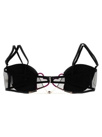 Nensi Dojaka Heart Bra - Black