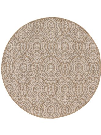 benuta Alfombra de exterior & interior redonda crema/beige &oslash; 120 redondo