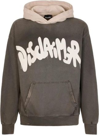 Disclaimer Katoenen hoodie met contrastlogo - Heren - Hoodies - Grijs - S - Katoen - Hoodies & sweatvesten