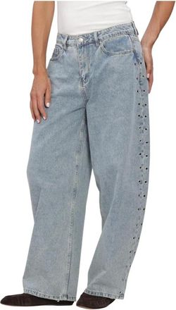 ALIX The Label Alix The Label, Jeans, Dames, Blauw, XS, Denim, Geweven Denim Broek met Studs
