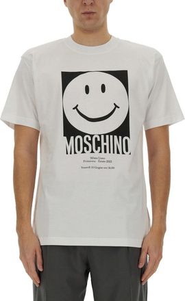 Moschino Crew Neck T-Shirt With Playful Logo Print