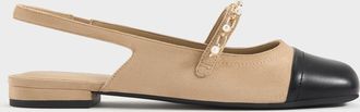 Charles & Keith Rio Beaded Chain-Link Slingback Flats