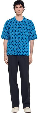 Sandro Rope jacquard shirt in Turquoise at Nordstrom, Size X-Large