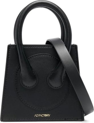 AZ FACTORY AZ Factory, Tassen, Dames, Zwart, ONE Size, Leer, Small Cake Tote Bag