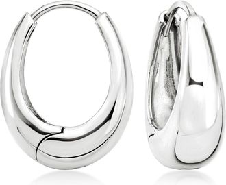 Ross-Simons Sterling Silver Oval Hoop Earrings