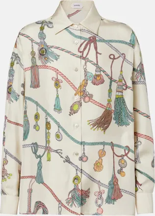 Versace Printed silk twill shirt
