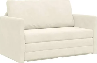 vidaXL Divano Letto Crema 124 X 204 X 61 Cm Velluto - Vidaxl