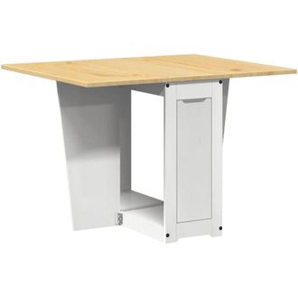 vidaXL Vidaxl - Mesa De Comedor Plegable Mariposa Corona Madera Pino Blanco