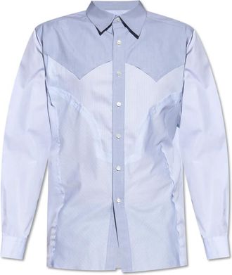 Maison Margiela Katoenen shirt - Heren - Zakelijke Overhemden - Blauw - XL - Katoen - Overhemden