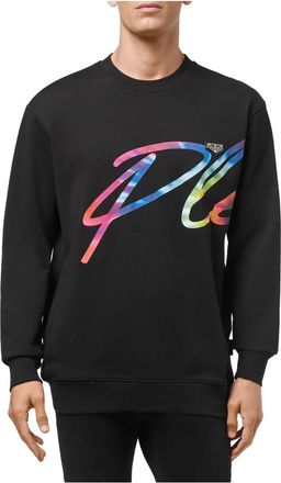 Philipp Plein Sweatshirt LS Signature - Heren - Sweatshirts - Zwart - L - Katoen - Hoodies & sweatvesten