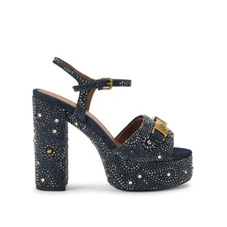 Kurt Geiger Womens Denim Kingsley Platform Sandals - Blue - Size UK 3